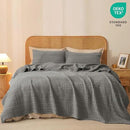 PHF 100% Cotton Waffle Weave Blanket Twin Size, Soft Lightweight Breathable Cozy Summer Blankets for Bed, Luxury Aesthetic Woven Bedding for Home Decor, 66"x90", Dark Grey by CozyNest Decor