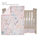 Lambs & Ivy Baby Blooms 3-Piece Pink Floral/Butterfly Baby Crib Bedding Set by TinyTreasures Baby Boutique