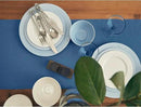 Solino Home Linen Table Runner 108 Inches Long - 100% Pure Linen Indigo Blue Dining Table Runner 14 x 108 Inch for Fall, Autumn, Thanksgiving - Fete by CozyNest Decor