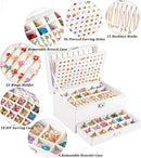 Earrings Jewelry Box for Girls, 5 Layers Jewelry Organizer with Earring Holder Organizer for Girls Earring Organizer Jewelry Boxes for Women Earrings and Necklaces Jewelry Box Organizer White by TinyTreasures Baby Boutique