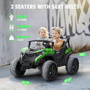24V 2 Seater Ride on Car Truck, 4x200W, EVA Tires, Remote Control, 4WD/2WD, Rainbow Lights, Shock Absorbers, Bluetooth, Ride On UTV Toy for Kids Ages 3-8, Green by TinyTreasures Baby Boutique