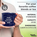 DISCOUNT PROMOS Custom Ceramic Campfire Coffee Mugs 13 oz. Set of 10, Personalized Bulk Pack - Perfect for Tea, Espresso, Cappuccino, Hot Cocoa - Blue by TinyTreasures Baby Boutique