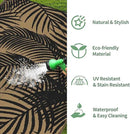 GENIMO Outdoor Rug 5' x 8' Waterproof for Patio Clearance, Reversible Plastic Straw Camping Carpet, Lightweight Mats for Rv, Backyard, Deck, Porch, Picnic, Beach, Balcony, Black & Brown by CozyNest Decor