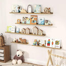 Floating Shelves for Wall, Picture Ledge Shelf 55 Inch Solid Wood Set of 2, Rustic Wall Shelves with Lip, Kids Bookshelf, Photo & Picture Live Edge Floating Shelves for Bedroom, Living Room, Kitchen by CozyNest Decor