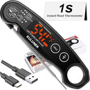1-Second Rapid and Accurate Meat Thermometer - Waterproof Multifunctional Kitchen Food Thermometer, Ideal for Frying, Smoking, Grilling and More (Black) by TinyTreasures Baby Boutique