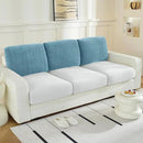 Large Backrest Cushion Covers Super Stretch Backrest Covers for 3 Cushion Couch Sofa, Couch Back Cushion Covers Featuring with Chenille Yarn (Softer Version, 3PC, Blue)