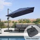 PURPLE LEAF Patio Umbrella with Base 10 Feet Outdoor Cantilever Square Umbrella Aluminum Offset Umbrella with 360-degree Rotation for Garden Deck Pool Patio, Navy Blue by GreenHaven Gardens