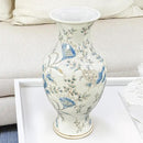 Galt International White & Blue Floral Chinoiserie Ceramic Vase 14" - Hand Painted Antique Style Porcelain Flower Bottle Fishtail Porcelain Chinese Vase for Home Decor Centerpiece by GreenHaven Gardens