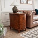 PADMA HOUSE Solid Wood End Table with 3 Drawers, Fully Assembled Nightstand with Sliding Shelf, Pre-Assembled Vintage Wooden Beside Table in Cherry Brown for Small Space,13.4 * 22.4 * 22.6in by CozyNest Decor