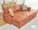VanAcc Sleeper Sofa, Sofa Bed- 2 in 1 Pull Out Couch Bed with Storage Chaise, Sofa Sleeper Couch for Living Room, Brown Leathaire by CozyNest Decor