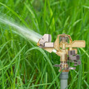 Biswing 1/2 Inch Brass Impact Sprinkler 2 Pack, Heavy Duty Lawn Sprinkler Head with Nozzles, Adjustable 20-360 Degree Large Coverage Pattern, Watering Sprinkler for Grass Patio Garden Irrigation by GreenHaven Gardens