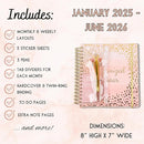 2025-2026 Monthly Large Planner- Daily, Weekly & Monthly Organizer with 3 Pens & Stickers - Organized Chaos Pink, January 2025 to June 2026, Stylish & Durable by TinyTreasures Baby Boutique