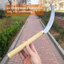 SHANFEEK Grass Sickle with Sawtooth Japanese Weeding Hoe Weeding Tools for Garden High Toughness Stainless Steel with Hard Solid Wood Handle(Yellow) by GreenHaven Gardens