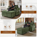Accent Chair with Storage Ottoman Upholstered Living Room Chairs for Reading Chair with Chaise Lounge Chairs Indoor, Comfortable Armchair for Bedroom by CozyNest Decor