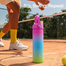 Insulated Water Bottle with Straw Stainless Steel Water Bottle, Leak-Proof, BPA-Free, Double Wall Vacuum Keeps Cold for 24 Hours for Sports, Travel, School (32 oz, Lime Sorbet) by CozyNest Decor