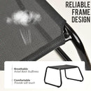 Outdoor Ottomans,Patio Foot Rest Portable Side Table Solid Steel Frame Small Seat All Weather Footrest for Indoor Outdoor Use 2 Pieces Black by CozyNest Decor
