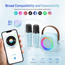 Karaoke Machine, Portable Bluetooth Speaker with 2 Wireless Microphones for Kids, Karaoke Toys Gifts Toys for Girls Boys Family Home Party (Blue) by TinyTreasures Baby Boutique