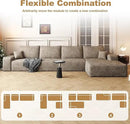 136" Sectional Couches for Living Room Modern Modular Sofa with L-Shape Couchs Upholstered Boneless Couch Deep Seat Sectional Couch with Chaise (Camel, Right Facing Chaise+3Seaters) by CozyNest Decor