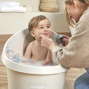 ECO Toddler Bath Tub | Larger Bath Seat for Bigger Kids at Bathtime | Includes Warm and Soft Foam backrest | Grippy Anti-Slip Surface | Recycled Material with Bath Plug | Cookies & Cream by TinyTreasures Baby Boutique