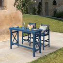 HDPE Outdoor Bar Table, 41" Rectangular Patio Bar Tables, Outdoor Counter Height Table Adirondack Patio Bar Height Table, HDPE Outside Pub Tables for Outside, Balcony, Deck, Poolside, Navy by GreenHaven Gardens