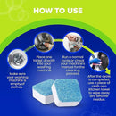 Washing Machine Cleaner Tablets – 25-Pack Deep Cleaning for Front Loader, Top Load & HE Washers – Helps Remove Odor-Causing Residues, Pet Hair & Hard Water Buildup – Septic Safe by CozyNest Decor
