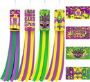 EBaokuup 4 Pcs Mardi Gras Wind Sock,41.3 Inch Mardi Gras Spinners Windsock,Purple Yellow Green Decor Windsock for Home Yard Party Mardi Gras Outdoor Decoration by GreenHaven Gardens