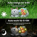 Otdair Solar Garden Decor Cat, Cat Lover Gifts with Succulent and 7 LED Lights for Outside,Outdoor Solar Lights for Yard, Garden and Patio, Unique Gift for Women by CozyNest Decor