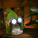 TERESA'S COLLECTIONS Funny Christmas Resin Outdoor Decorations for Yard with Solar Lights, Large Cute Flocked Garden Gnomes for Front Porch Patio, Ideal Gift for Women and Man 7.1" by GreenHaven Gardens