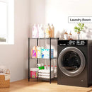 3 Tiers Shelf Metal Storage Shelves Wire Rack Closet Organizers with Wheel for Garage Kitchen Bathroom Laundry Black 11.8" D x 17.7" W x 28.8" H by CozyNest Decor