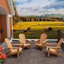 Westin Outdoors Laguna WO Home Furniture Adirondack Chair 4 PC Set Classic Outdoor Patio Folding Chair for Bon Fire Pit Lawn Backyard Beach Plastic Weather-Resistant (Teak) by GreenHaven Gardens