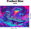 BVBOX Astronaut Space Blacklight Tapestry 79"x59", UV Reactive Astronaut Electronic Piano UFO Galaxy Planet Glow in Dark Music Tapestries, Black Light Neon Upright Poster Wall Hanging Backdrop Decor for Bedroom Living Room by CozyNest Decor