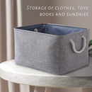 TcaFmac Storage Bins for Organization - Large 3 Pack Canvas Storage Basket for Shelves with Handles, Collapsible Baskets for Organizing for Closet Dog Laundry (Grey 16x12x8 inch) by TinyTreasures Baby Boutique