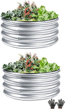 2Pack 2x2 FT Round Raised Garden Bed, Galvanized Planter Raised Beds for Outdoor Vegetables, Flowers & Herbs, Heavy-Duty Metal Raised Garden Beds, Rust-Resistant & Easy Assembly (Silvery) by GreenHaven Gardens