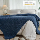 Esterra Chunky Knit Throw Blanket Newly Upgraded Heavy Tighter Version, Handmade Chenille Throw Super Soft, Thick Yarn Cable Knit Crochet Throw Blanket for Couch Bed Sofa, 50"x60", Navy Blue by CozyNest Decor