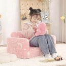 Welnow 2-in-1 Kids Sofa Chair, Glow in The Dark Convertible Toddler Chair Flip Out Children Sofa Chair Folding Kids Play Sofa with Side Pockets & Removable Cover Armrest Chair for Girl or Boy by CozyNest Decor