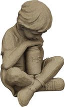 EMSCO Group Nature Boy Statue – Natural Sandstone Appearance – Made of Resin – Lightweight – 16” Height by GreenHaven Gardens