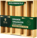 ROYAL CRAFT WOOD Luxury Bamboo Kitchen Drawer Organizer - Silverware Organizer - Utensil Holder and Cutlery Tray with Grooved Drawer Dividers for Flatware and Kitchen Utensils (5 Slot, Natural) by CozyNest Decor
