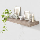 Deep Floating Shelves for Wall | 36 Inch Wide x 12 Inch Deep Floating Shelves | 36W x 12D Rustic Grey Wood Wide Wall Shelves | Bookshelf Laundry Shelf TV Shelf by CozyNest Decor
