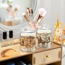 2 Pack Qtip Holder Organizer Dispenser Western Desert Cowboy Bathroom Storage Canister Cotton Ball Holder Container for Cotton Swabs/Pads/Floss by CozyNest Decor