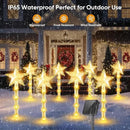 Christmas Decorations Solar Lights Outdoor: 8 Pack 64 LED Solar Christmas Lights Outdoor Waterproof, 8 Warm White Lighting Modes Christmas Pathway Lights Xmas Decor for Outside Yard Garden Backyard by GreenHaven Gardens