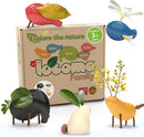 Taksa Toys Locomo Family 1 Open-Ended Waldorf Educational Outdoor Play Figures, Wooden Animal Montessori Toys for Kids 3 4 5 6 7+ for Childs Learning & Creativity Year Old, Gifts (Set of 5) by TinyTreasures Baby Boutique