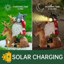 Garden Gnome Statues Resin Gnome Sitting On Deer Statues Solar Lights Outdoor Telescope Gnome Gifts for Yard, Patio Decor Gift (Deer Gnome) by CozyNest Decor