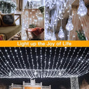 Ollny Outdoor String Lights 200LED 60FT, Cool White Connectable Plug in Fairy Light, 8 Modes Waterproof Timer Christmas Lights for Indoor Outside Bedroom House Party Wedding by GreenHaven Gardens