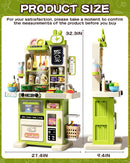33.8IN Kids Kitchen Playset, 70PCS Kid Play Kitchen with Realistic Lights & Sounds, Spray Sink Toy Kitchen Accessories, Pretend Food Toys Kitchen for Boys Girls Toddlers(Green) by TinyTreasures Baby Boutique