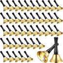 Yeshone 50 Pcs Hand Steel Call Bells Bulk Wedding Dinner Service Bells with Wood Handles for the Sick Elderly Alert Classroom Alarm, 1.97 x 3.66 Inches(Gold) by TinyTreasures Baby Boutique