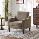 VINGLI Accent Chair for Living Room Chairs Light Brown Reading Chair for Bedroom Scooped Arm Chair Mid Century Modern Accent Chairs Upholstered Comfy Chair for Apartment, Waiting Room by CozyNest Decor