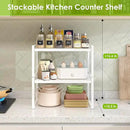 2 Pack Kitchen Countertop Organizer, Stackable Cabinet Shelf Organizer, 2 Tier Adjustable Kitchen Counter Shelves Riser For Pantry Cupboard Bathroom Organization And Storage, Desk Shelf,Spice Rack by CozyNest Decor