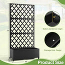 Metal Planter Trellis Box with Wheels & Drain Plug Outdoor Raised Garden Bed Patio Privacy Screen with Planter for Climbing Plants, Vegetables 73"x35"x16" Black-Diamond by GreenHaven Gardens