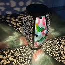 Hummingbird Solar Lanterns Glass & Metal Hanging Lantern Outdoor Waterproof 16" H Tabletop Light with Hollowed-Out Design for Garden Patio Table Decor Mother's Day Gift by GreenHaven Gardens