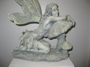 16-1/2-Inch Tall Green Fairy on Mushroom by GreenHaven Gardens